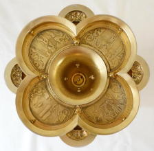 Ornate French antique solid silver gilt Gothic Chapel Set